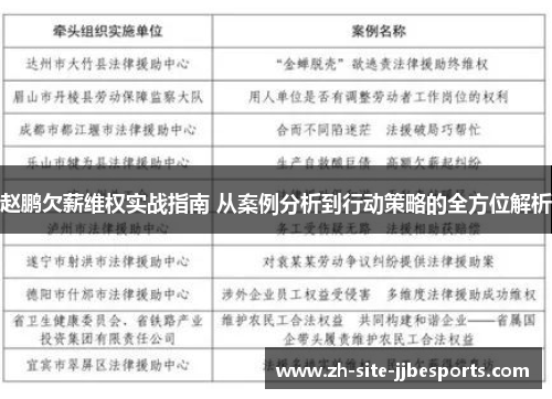 赵鹏欠薪维权实战指南 从案例分析到行动策略的全方位解析 赵鹏欠薪维权实战指南 从案例分析到行动策略的全方位解析